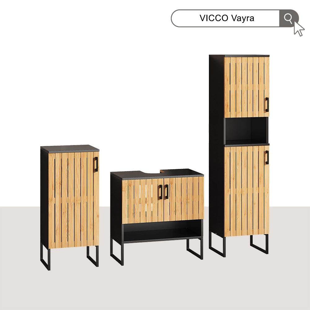 Vicco Set di mobili da bagno Bambù 4 parti