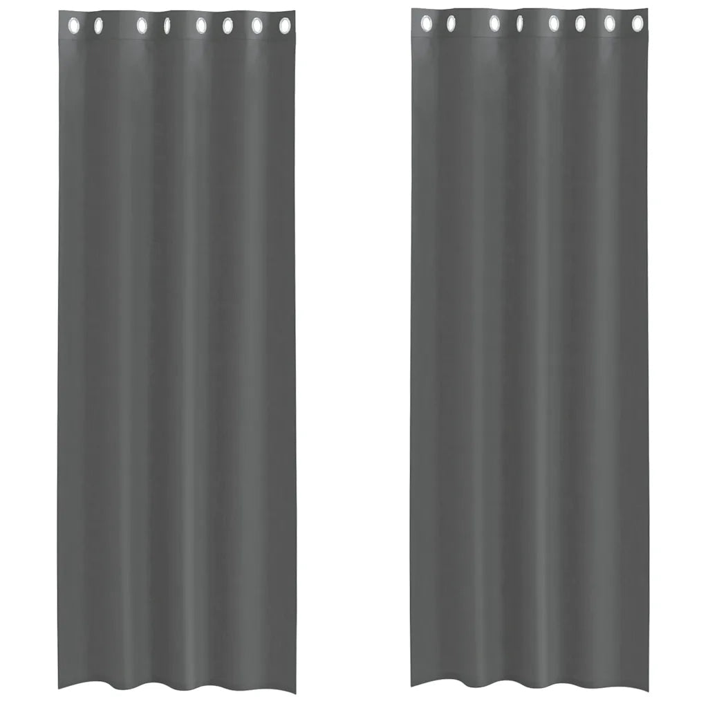 Tende in Voile con Occhielli 2 pz Grigio Scuro 140x300 cm