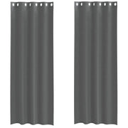 Tende in Voile con Occhielli 2 pz Grigio Scuro 140x300 cm