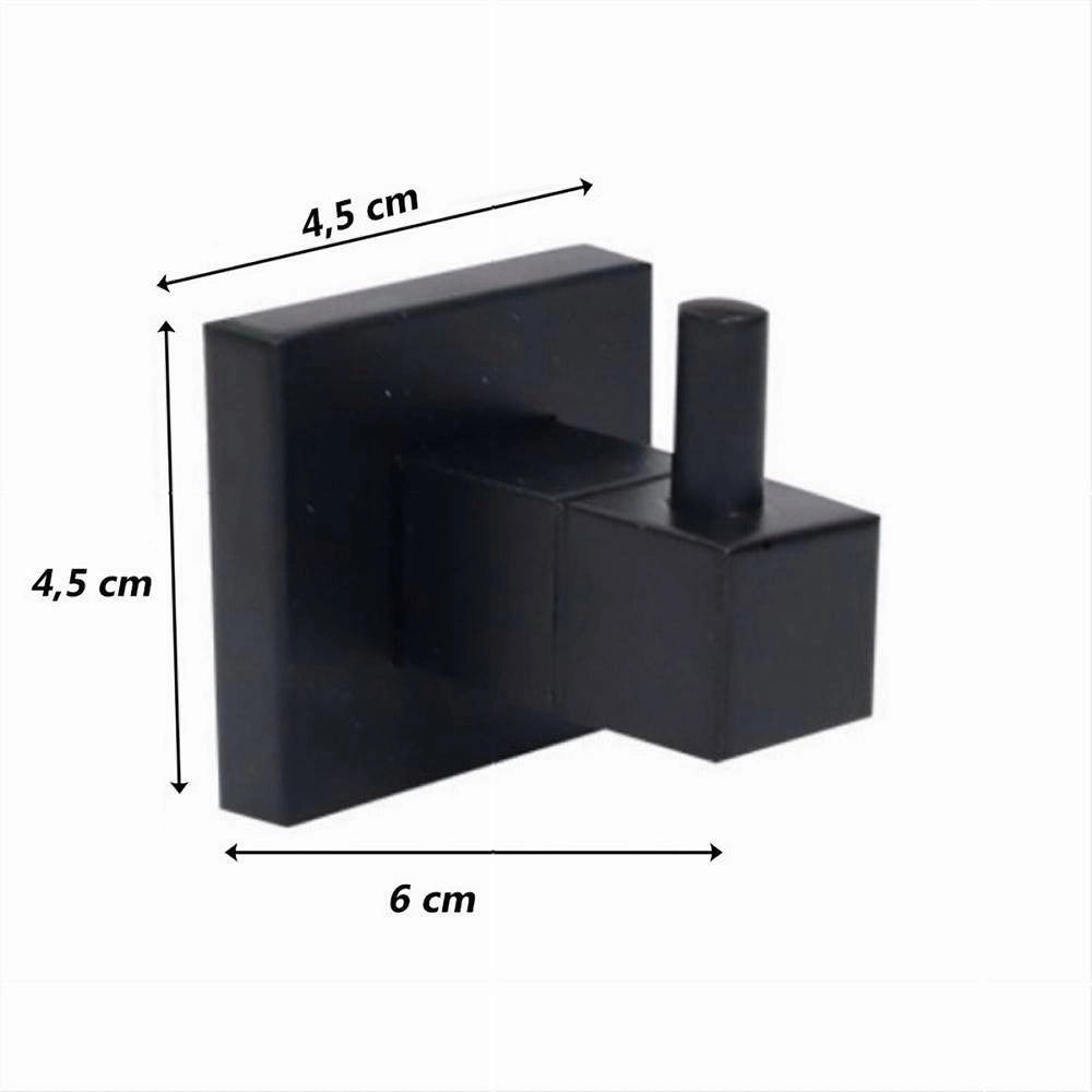 Trade Shop - Gancio Per Accappatoio Asciugamani Da Muro Nero Appendino Arredo Per Bagno 79980 -