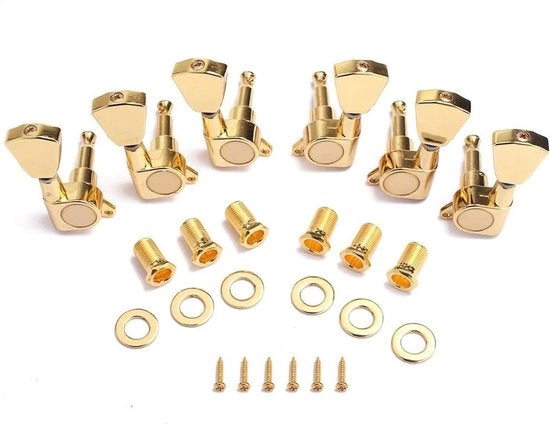 Set di Meccanismi di Accordatura per Chitarra Elettrica - 6 pezzi - Nero - Adatto per Chitarre Elettriche e Acostriche.