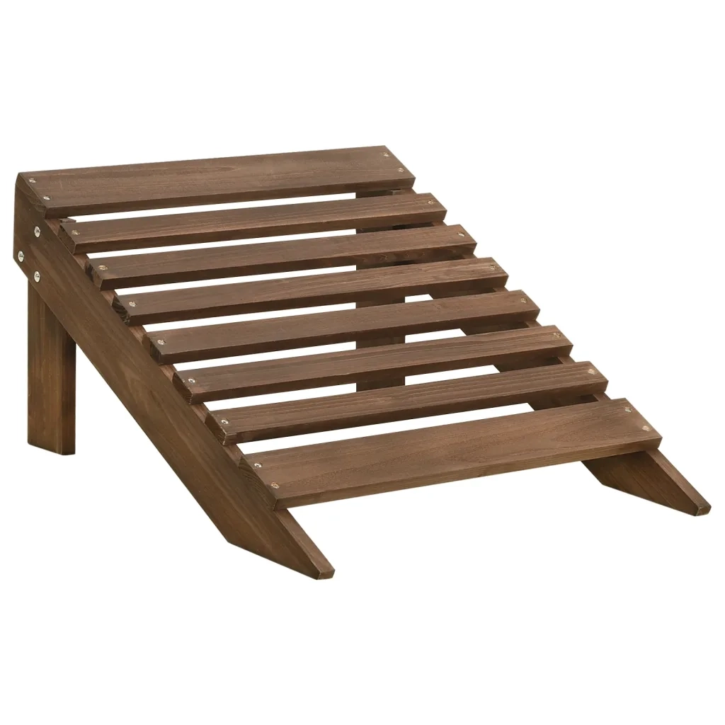 Sedia da Giardino con Poggiapiedi in Legno Marrone 45701
