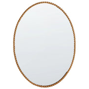 Specchio appeso a parete dorato 83 x 57 cm cornice ovale decorata perline decorative