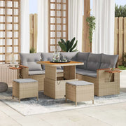Set Divano da Giardino 9 pcs Beige e Grigio Chiaro polyrattan 3365122