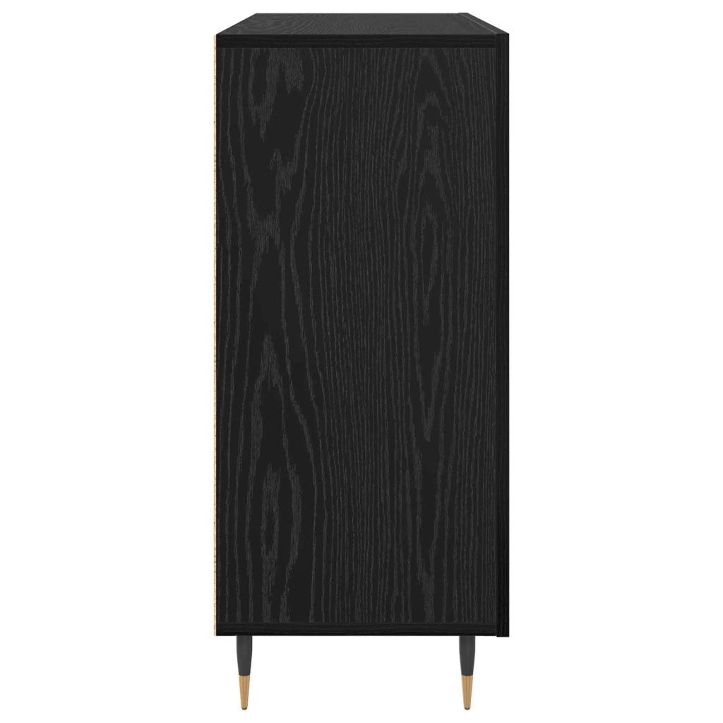 Credenza Rovere Nero 90 x 34 x 80 cm Legno multistrato 879581