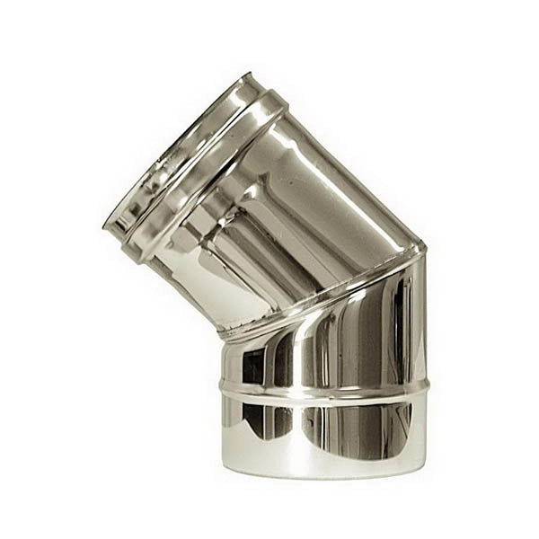 Curva 45 canna fumaria DN 250 tubo acciaio inox 316