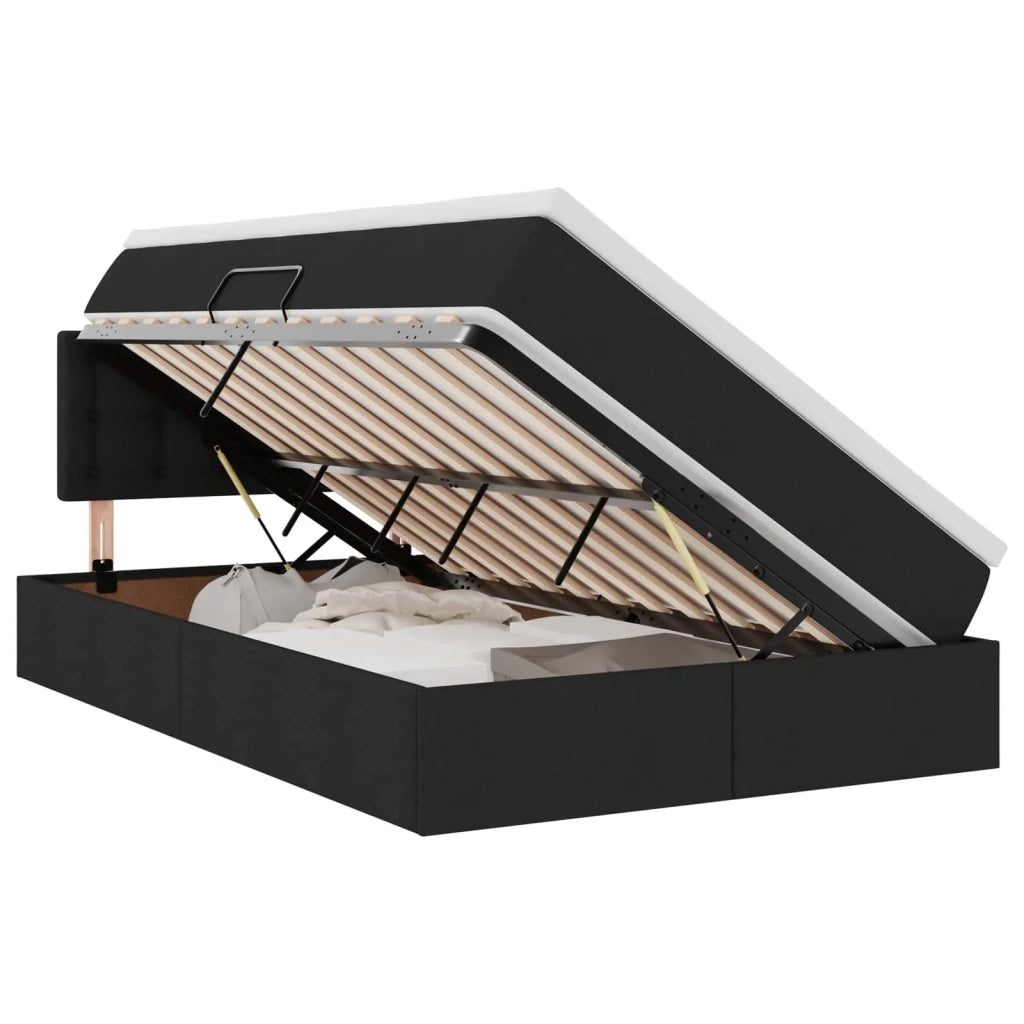 Letto con contenitore e materasso Nero 120 x 200 cm 3370628
