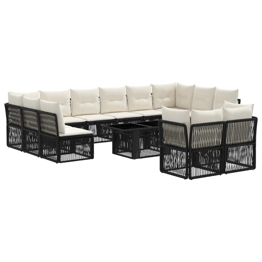 Set Divano da Giardino 13 pz Nero polyrattan 3436552