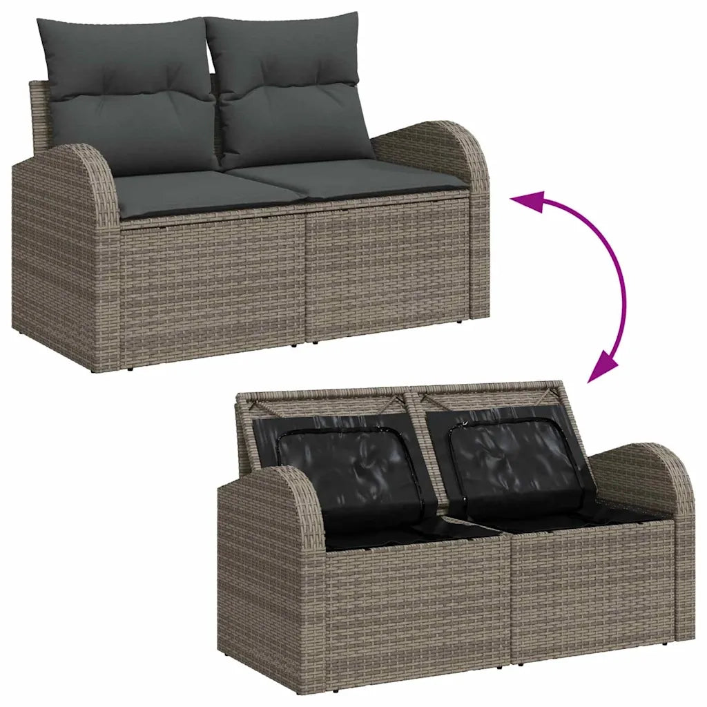 Set Divano da Giardino 5 pcs Grigio polyrattan 3356179