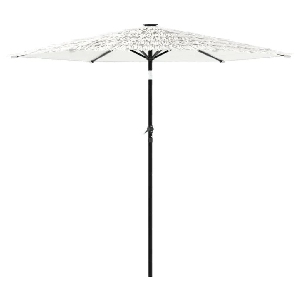 Ombrellone da giardino quadrato con palo in acciaio 223 x 223 x 213 cm protezione UV uso esterno finitura bianca 02_0056395