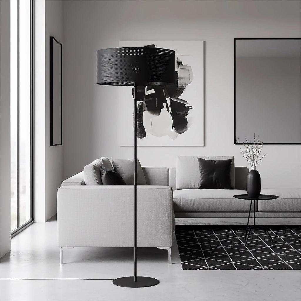 Lampada da terra LUX nera traforata 1xE27 Emibig