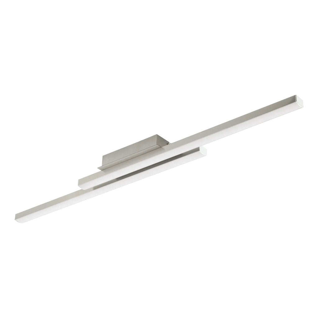 Plafoniera Contemporanea Fraioli-Z Alluminio Nichel Satinato 2 Luci Led 17W