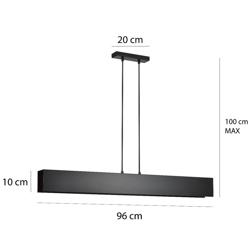 Lampada a sospensione Emibig Gentor 4xE27 nera 96cm