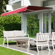 Easycomfort Tenda da Sole Avvolgibile a Caduta con Manovella, in Alluminio e Poliestere, 295x245cm, Rosso Scuro