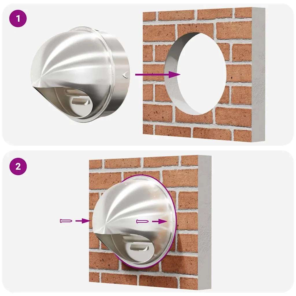Coperture per ventilazione d'aria 2 pcs Argento 200 mm 42019382