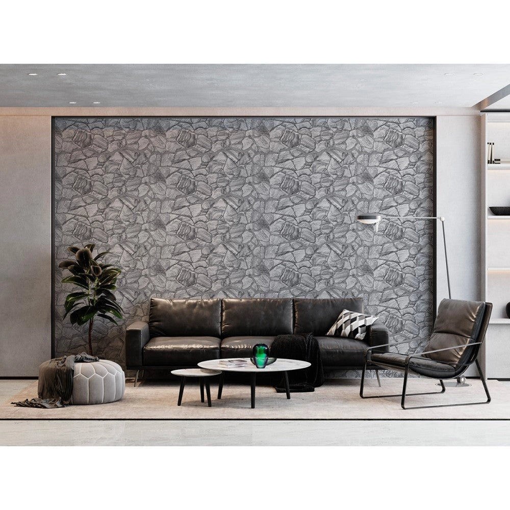 GRAFITE - Pannello finta pietra in PVC 98x50cm kit di 2 Pz 1 mq