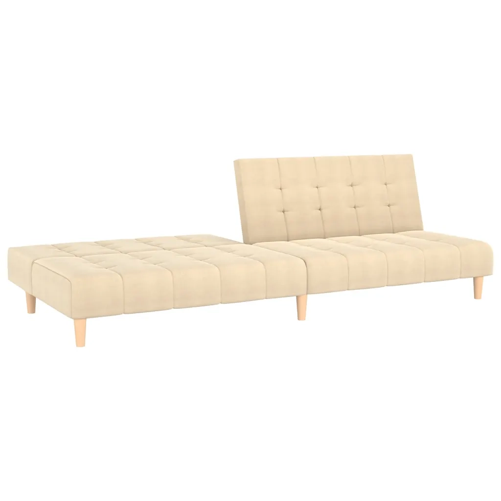 Divano letto | Sof¨¤ letto | Letto singolo a 2 Posti Crema in Tessuto