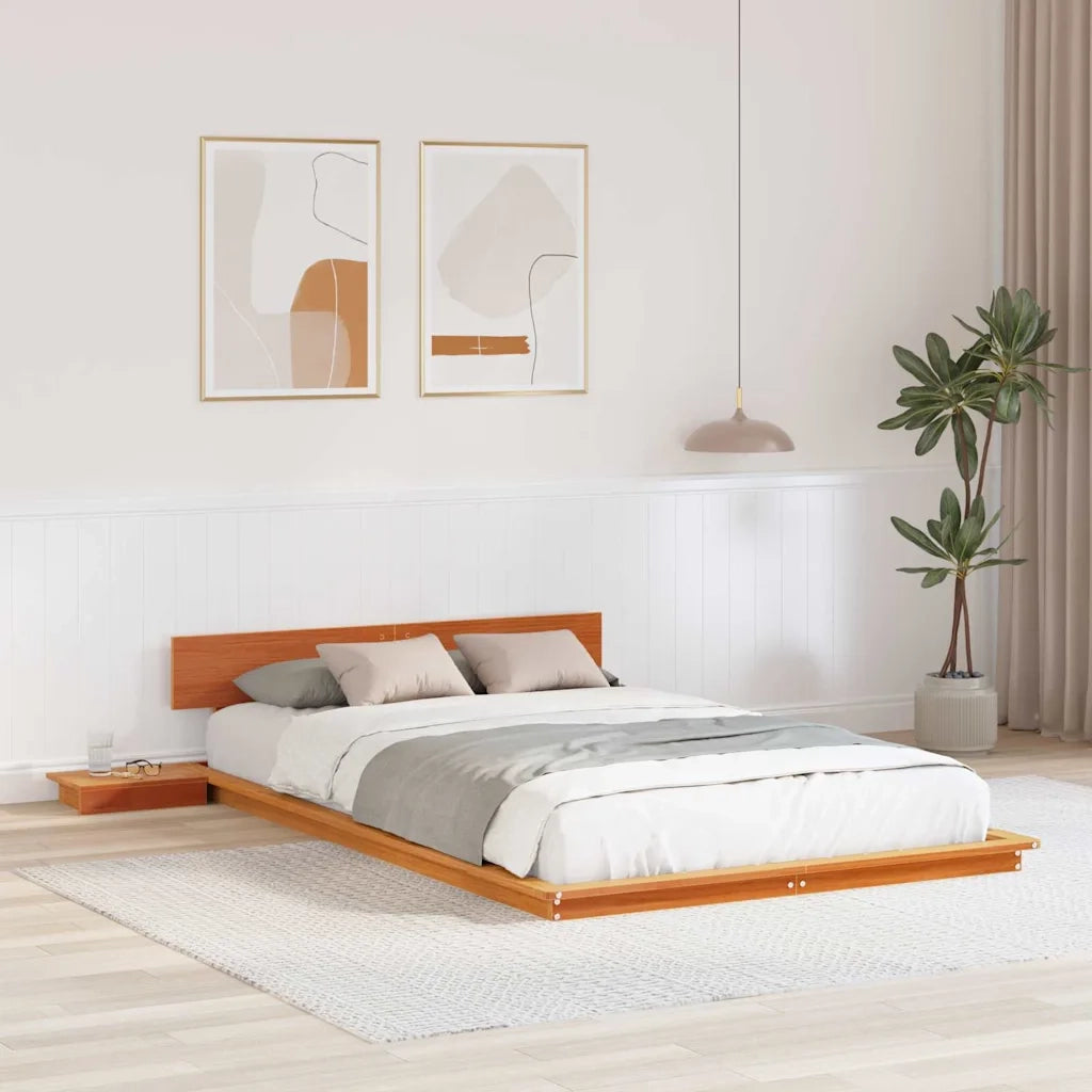 Struttura del letto-Giroletto Marrone 135 x 190 cm legno 353032
