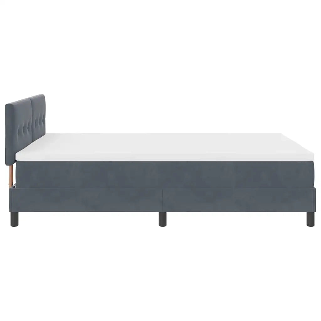 Letto a molle con materasso Grigio scuro 160 x 200 cm Velluto 3339183