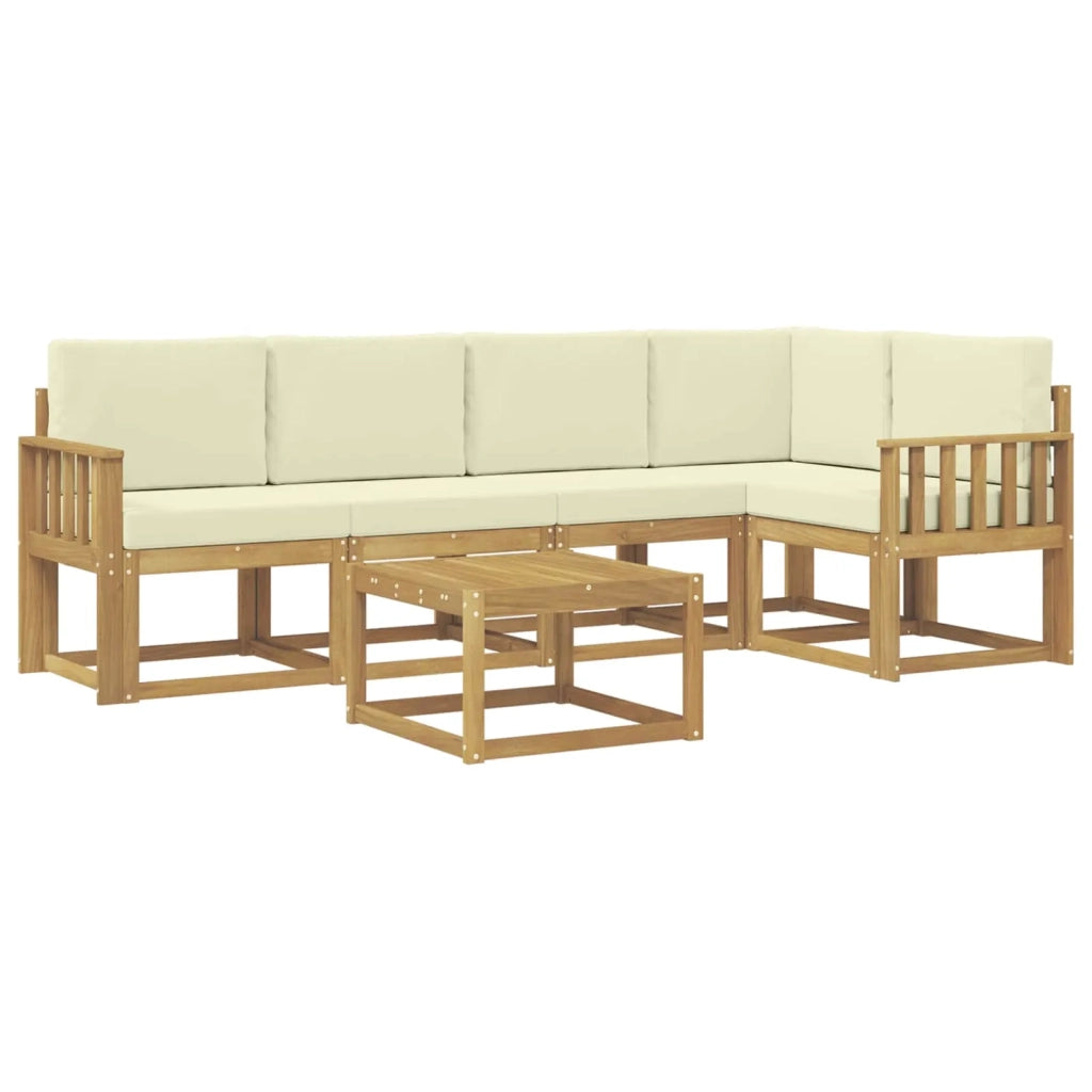 Set di divani da esterno 6 pz Bianco e Crema 3387659