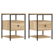 Set di 2 Comodini | Armadio da Notte | Mobiletto da notte Rovere Sonoma 40x42x56 cm in Legno Multistrato