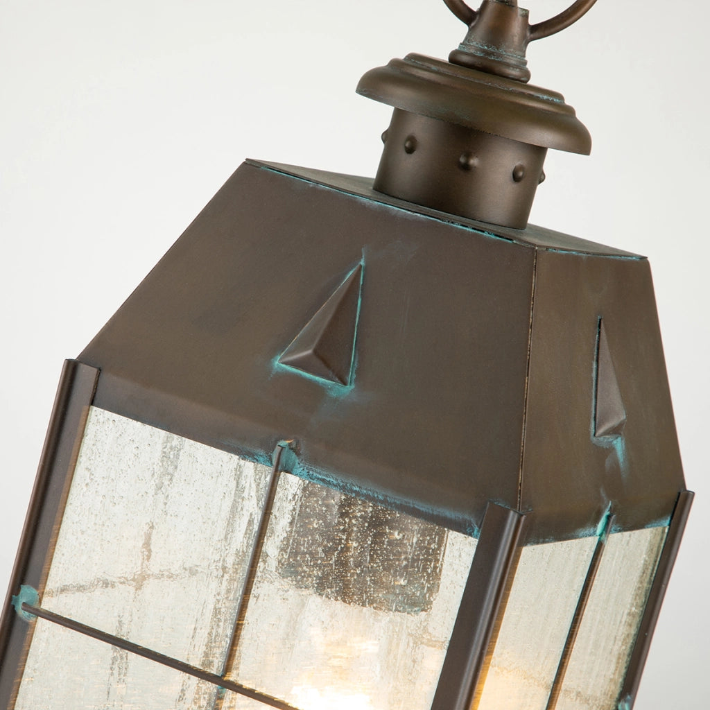 Lampada sospensione esterna media ottone anticato E27 Nantucket