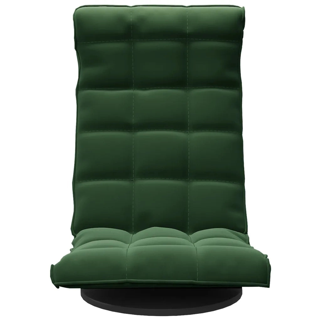 Sedia da Pavimento Girevole Verde Scuro in Velluto 336566