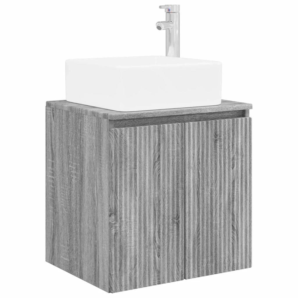 Set di mobili per il bagno 5 pz Sonoma grigio 3405999