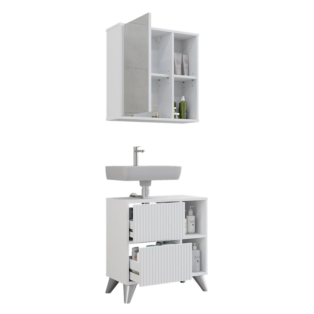 Vicco Set di mobili da bagno Bianco 2 parti