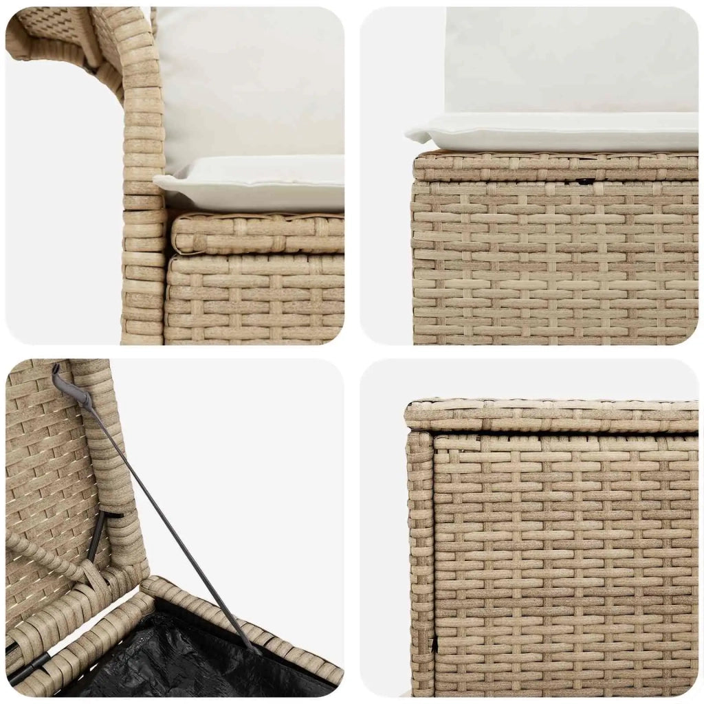Set di divani 7 pz Beige e Bianco Crema 3448668