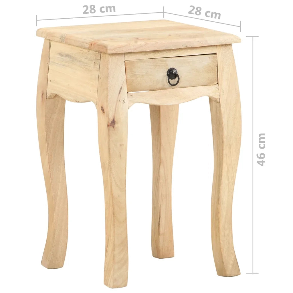 Comodino 28x28x46 cm in Legno Massello di Mango 321708