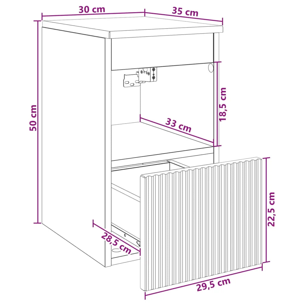 Mobile da Bagno | Armadio da bagno Grigio Cemento 30 x 35 x 50 cm