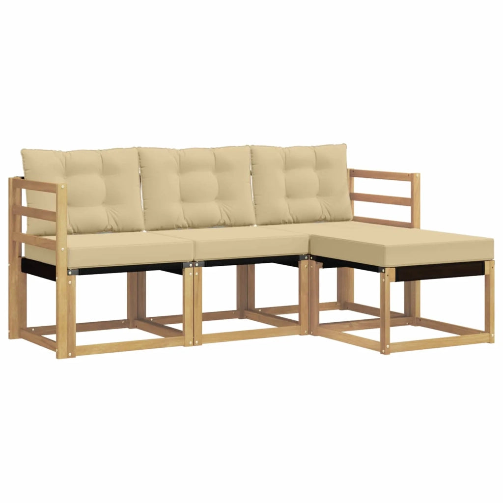 Set di divani da esterno 4 pz Bianco e Beige 3389347