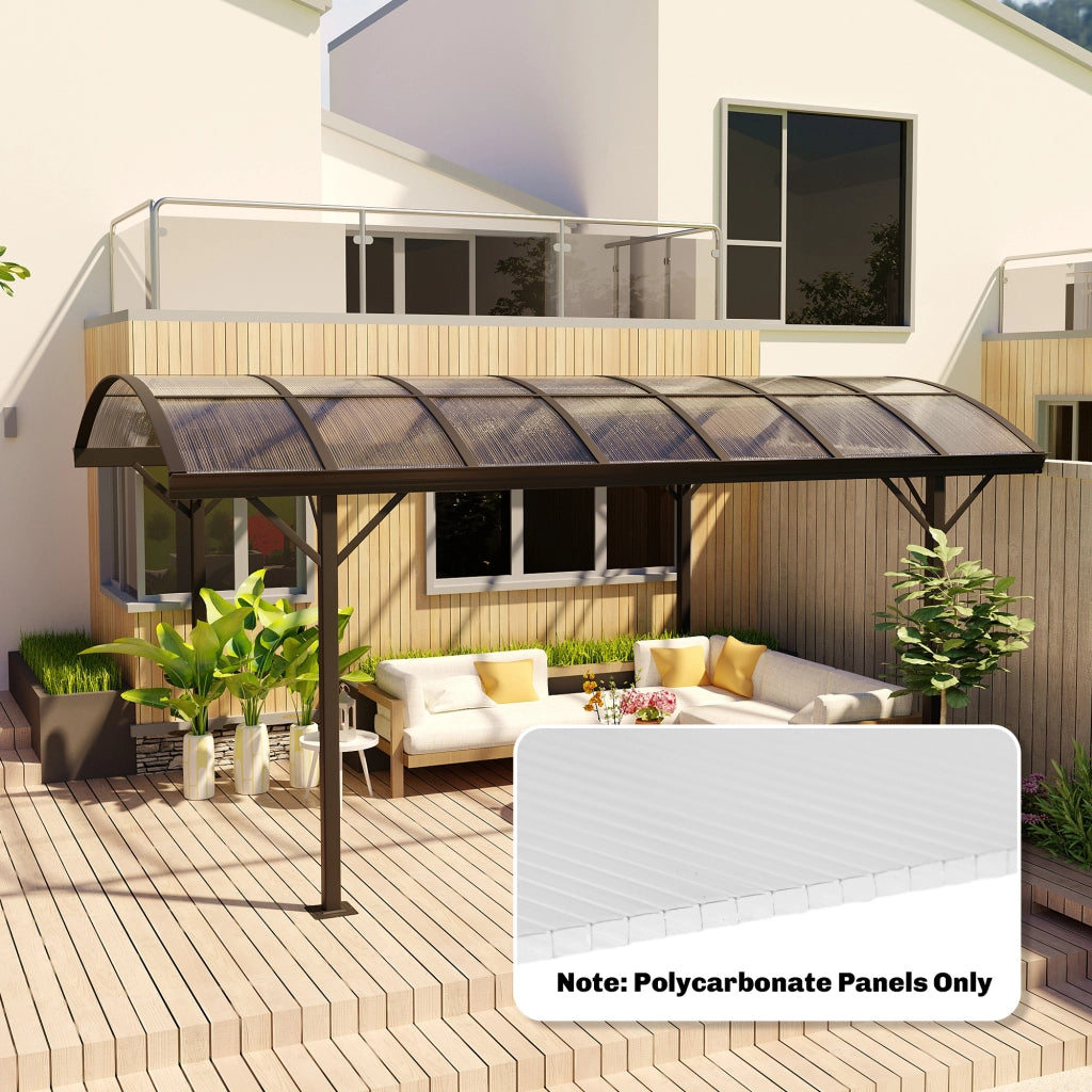 Set 10 Lastre Alveolari 120x60 cm Anti-UV Tagliabili per Serre e Pensiline Tettoie in Policarbonato Trasparente