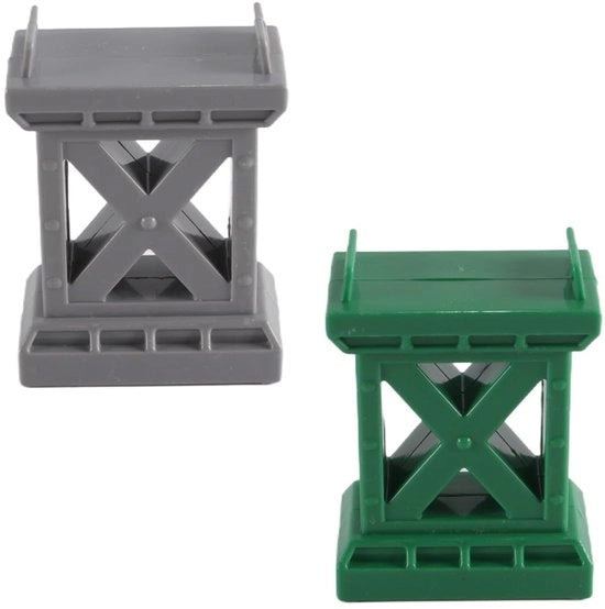Accessori ferroviari per sistemi di treni in legno - 10 pezzi - Elementi di supporto - Acciaio, 6,4 x 5 x 3 cm