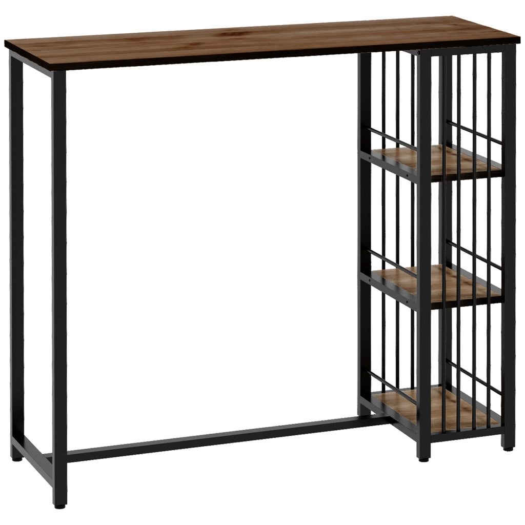 Tavolo da cucina con ripiani ¨C zephmum ¨C 120x40x105 cm, nero e marrone