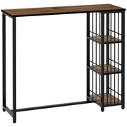Tavolo da cucina con ripiani ¨C zephmum ¨C 120x40x105 cm, nero e marrone