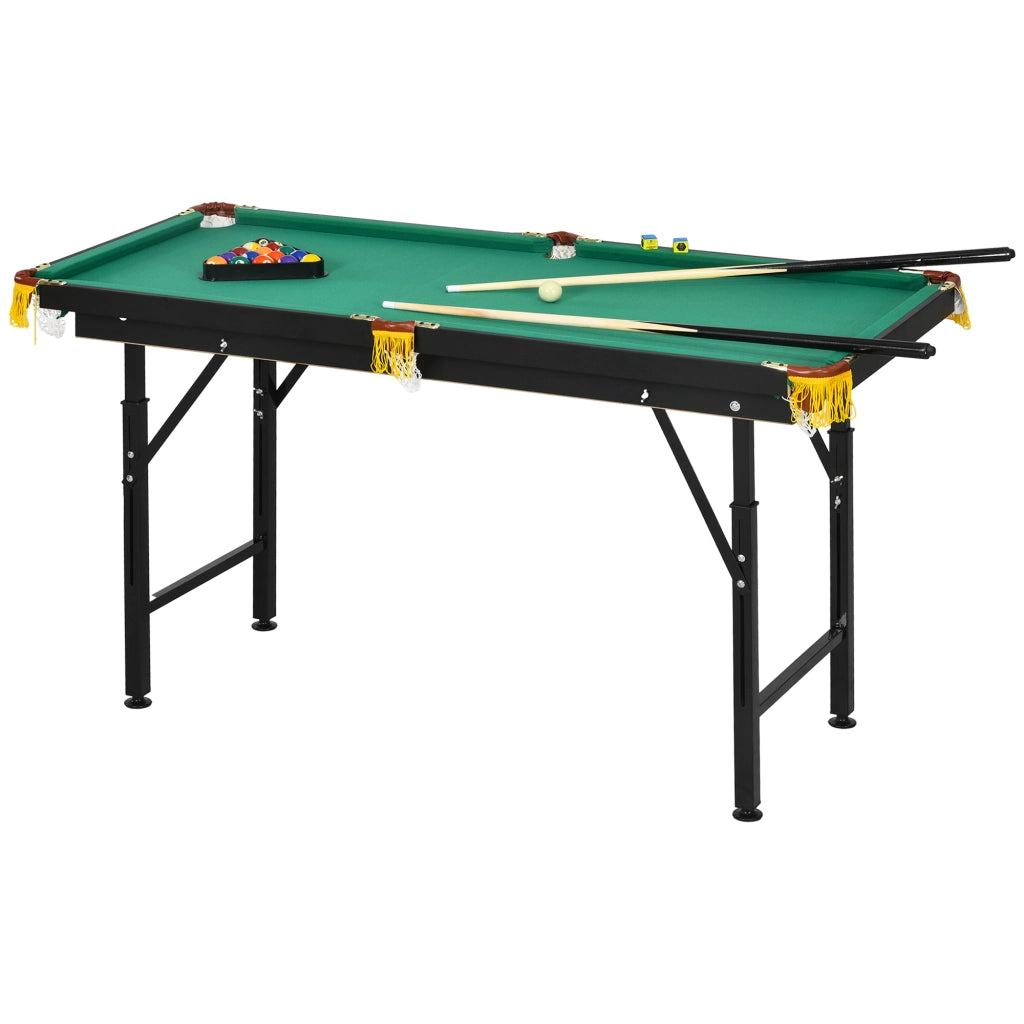 Tavolo da biliardo ¨C Minimal ¨C Verde, MDF e acciaio, 140x63x55-75 cm
