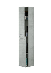 KIT MOBILE COLONNA BAGNO ARUBA 2 ANTE CM.30X25X150H FINITURA CEMENTO