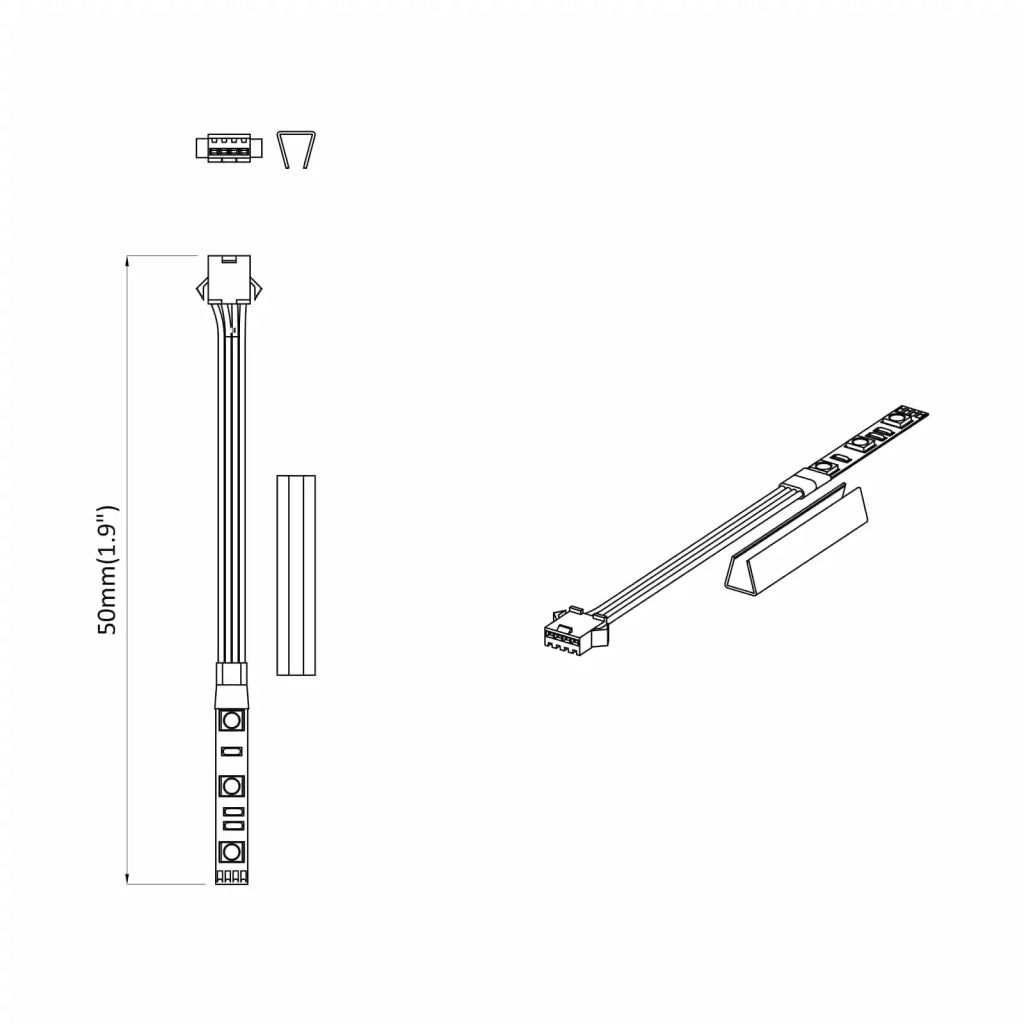 Striscia LED 2 pcs Nero e Multicolore 1745 mm Rame e plastica 3429136