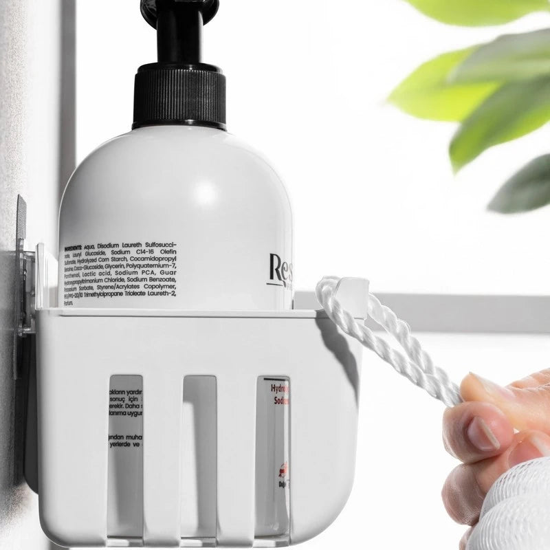 Coppia cestini doccia in termoplastica bianco incollaggio – Serie Jolly