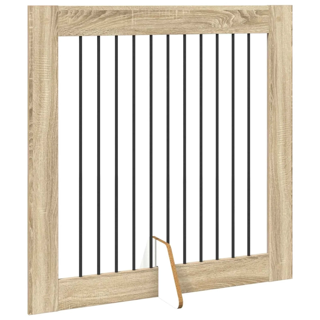 Cancello per cani pieghevole con supporti 2 pz Rovere Sonoma 892026