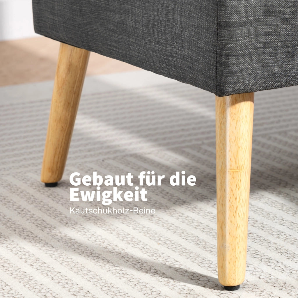 Divano 2 posti ¨C Minimal ¨C grigio tessuto legno