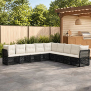 Set Divano da Giardino 9 pz Nero polyrattan 3434245