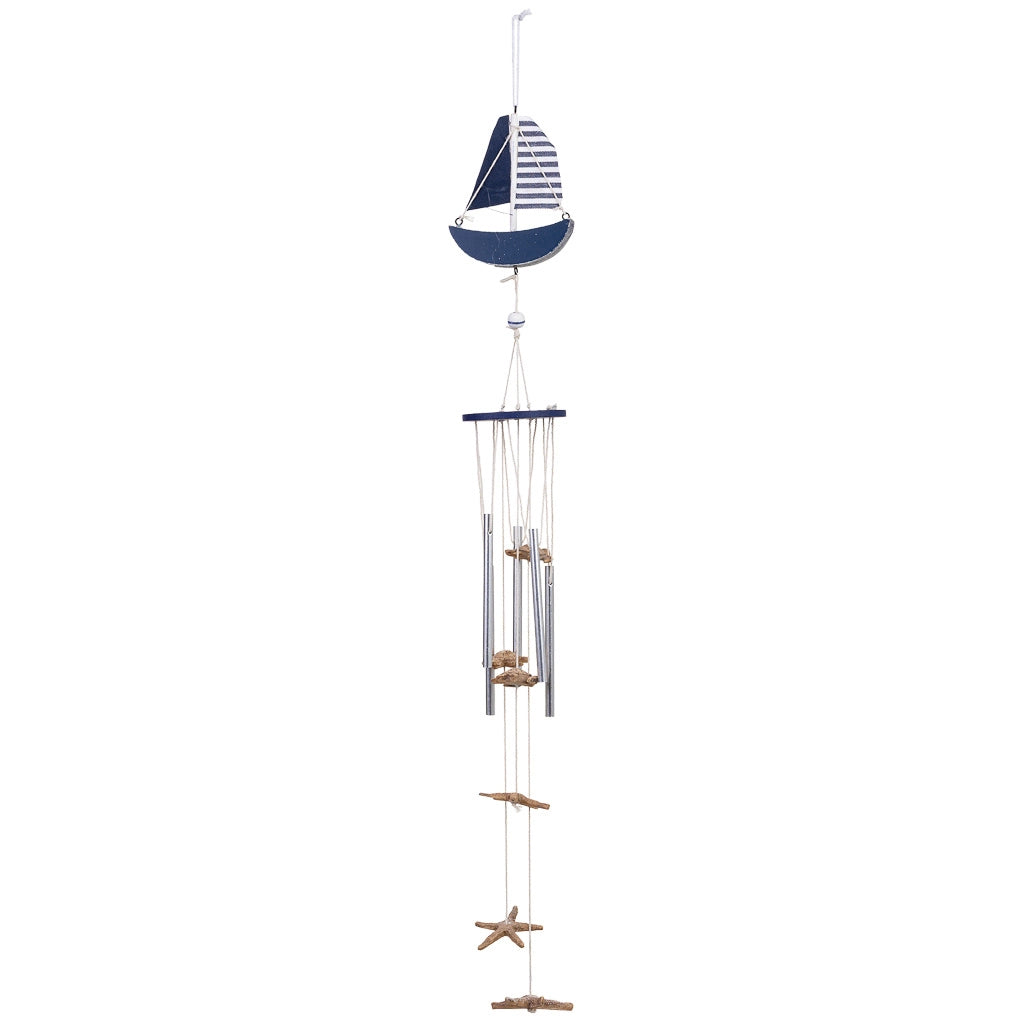 Carillon a vento in legno blu 10x8,5x80h cm