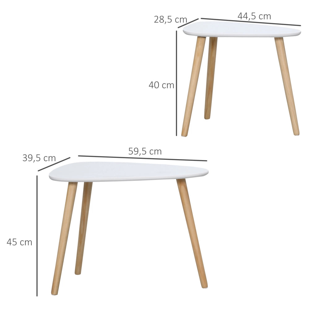 Tavolino da caff¨¨ nidificante design scandinavo ¨C zephmum ¨C bianco