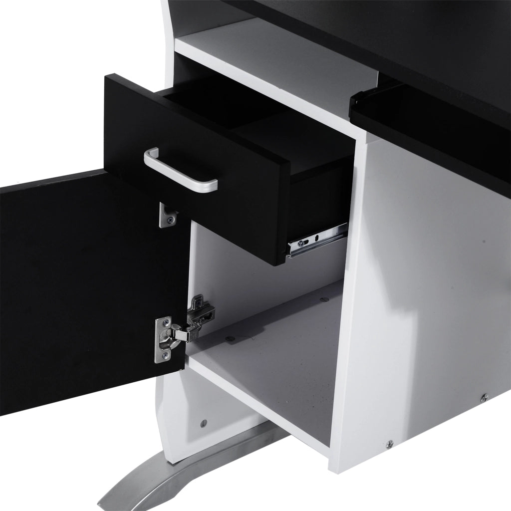 Scrivania computer design in MDF nero e bianco ¨C Minimal ¨C 100x52x75 cm