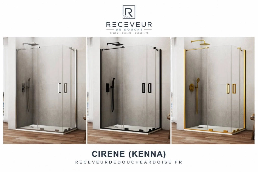 Porta doccia scorrevole 2+2 CIRENE (KENNA) 200 cm Profilo Oro
