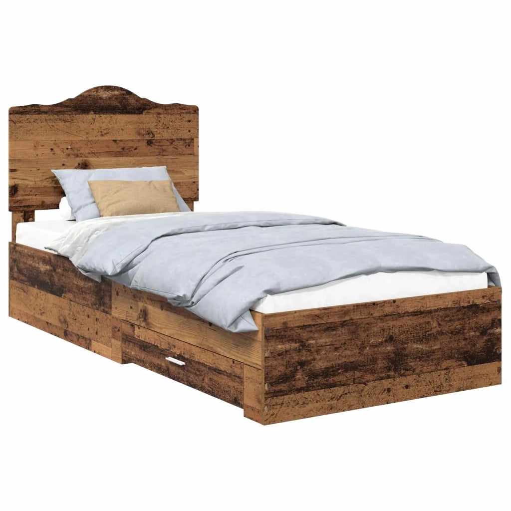 Struttura del letto con testiera Legno vecchio 100 x 200 cm 3413646