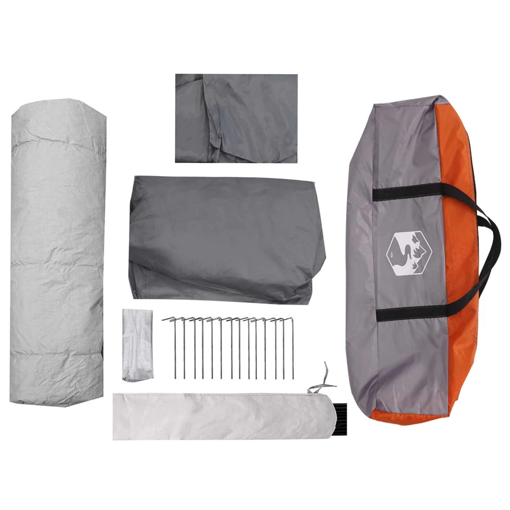 Tenda Istantanea Grigio e arancione 8 persone 42017486